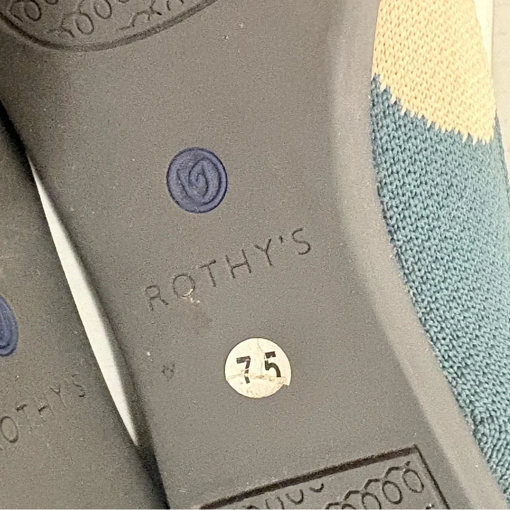 Rothy's Teal and Beige Patterned Flats - Picture 8 of 9
